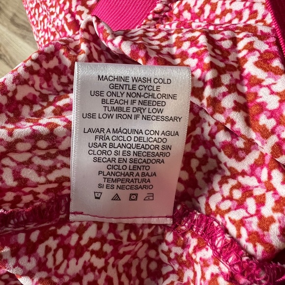 Vince Camuto Pleated Tea Length (MIDI) Pink Red & Ivory Skirt, Pull On, Size Lg - Picture 8 of 9